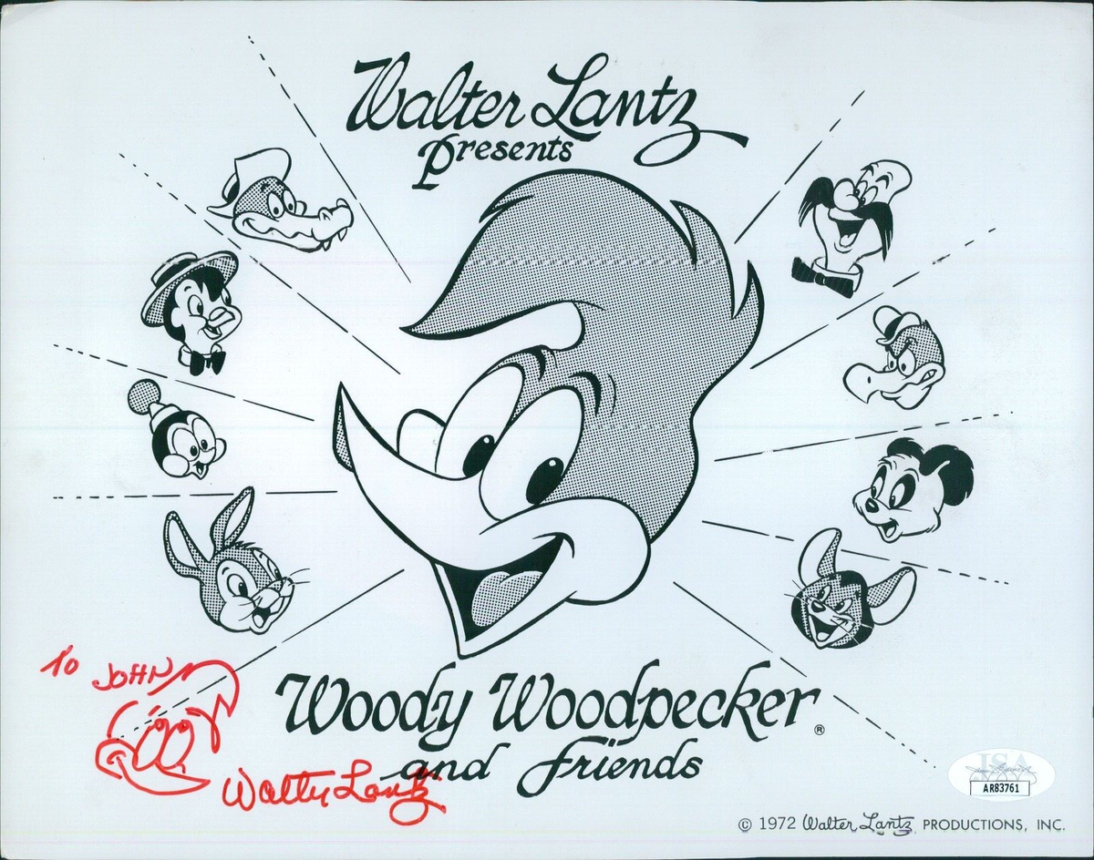 Walter Lantz Signed Woody Woodpecker 8x10 Glossy Photo JSA