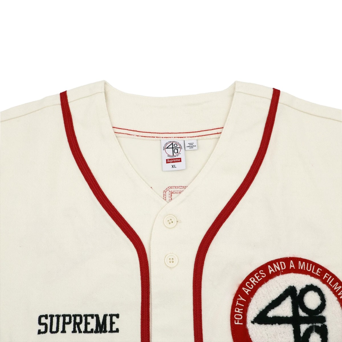 Supreme 40 Acres Twill Baseball Jersey Natural | eBay