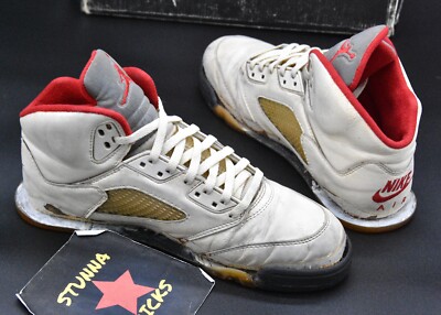 ORIGINAL 1990 Nike Air Jordan 5 FIRE RED 3M size 9.5 RARE unc bred