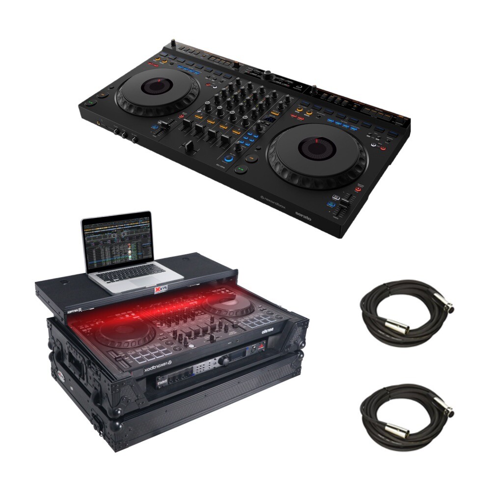 Bundle of AlphaTheta DDJ-GRV6 DJ Controller + Road Case & 2 XLR