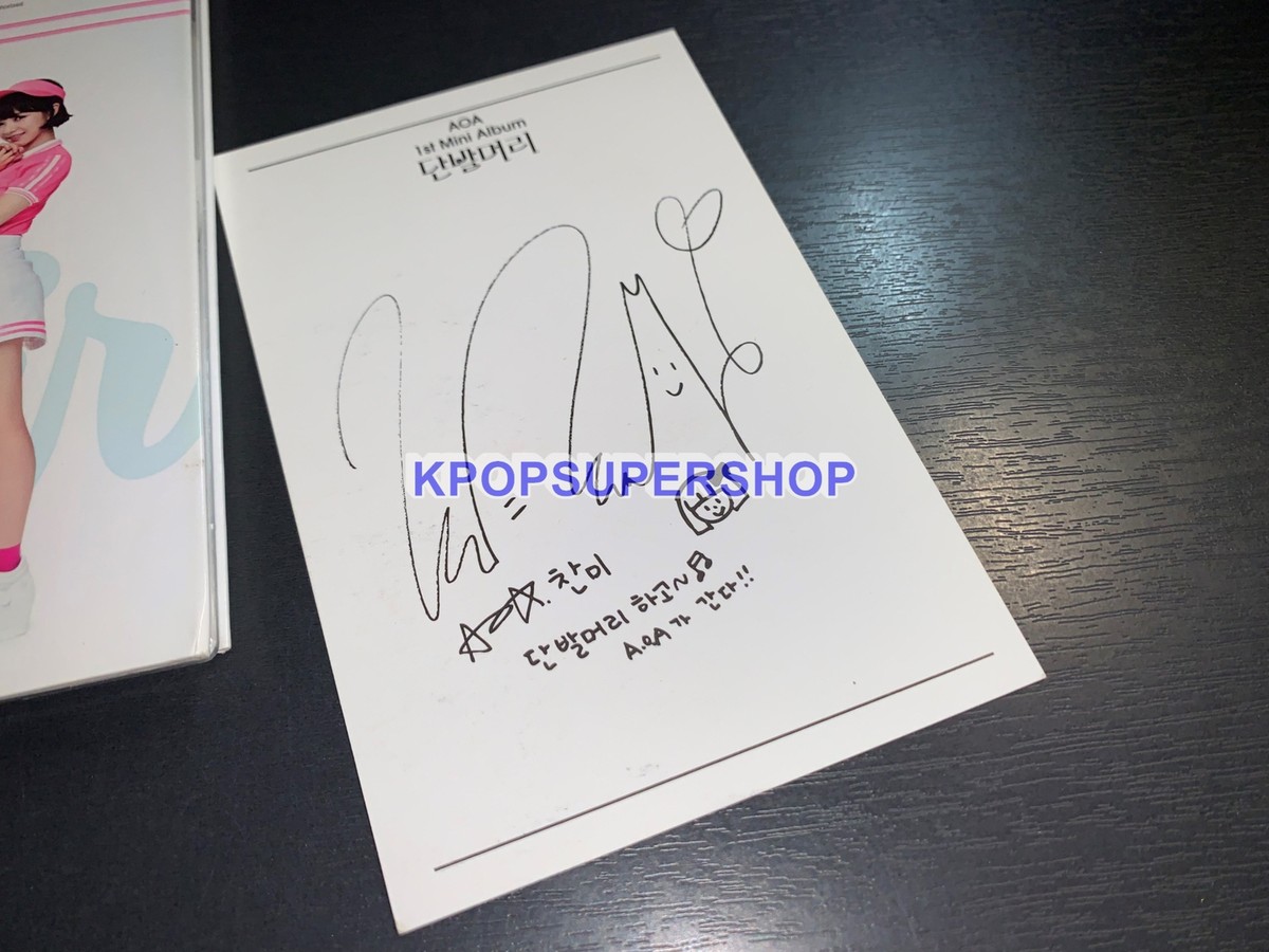 AOA 1st Mini Album Short Hair CD Photobook Autographed Signed