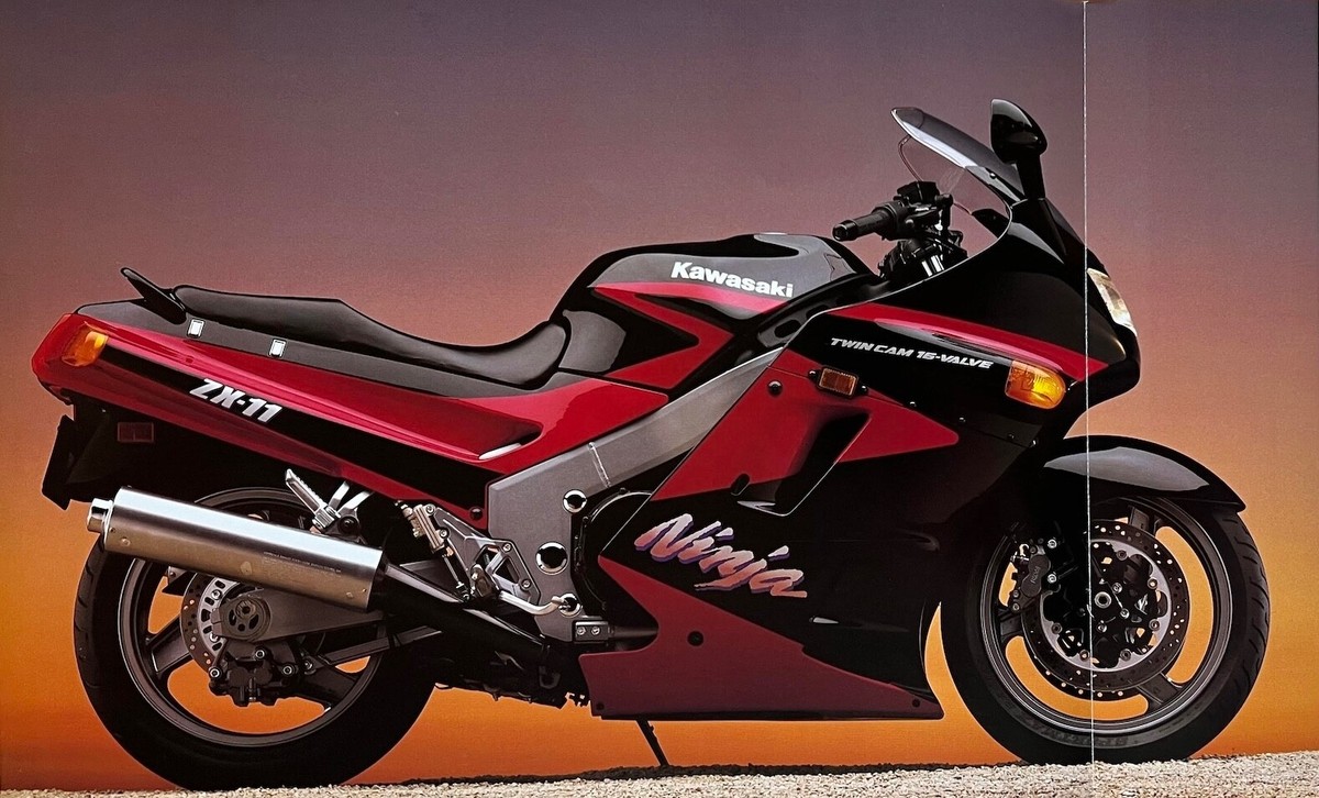 1991 Kawasaki ZX1100-C2 4-page fold-out brochure-literature ZX-11
