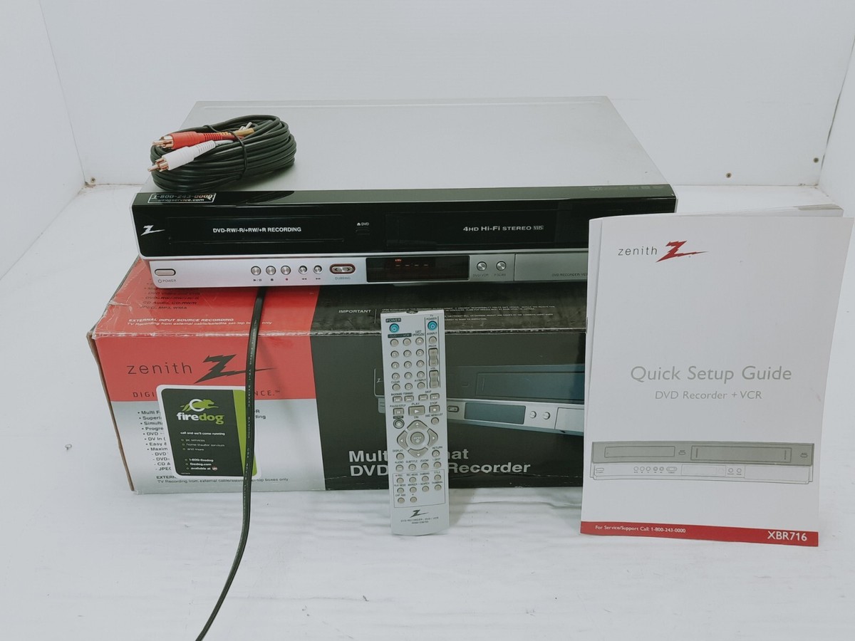 Zenith XBR716 DVD Recorder VHS Recorder Combo W Remote Playing