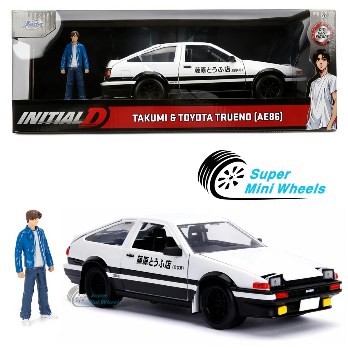 Jada 1:24 Initial D Toyota Trueno AE86 RHD with Takumi Diecast