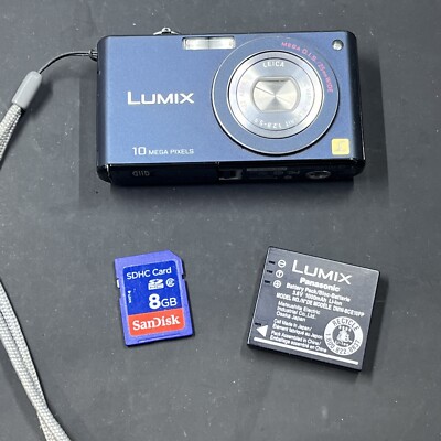 Panasonic LUMIX DMC-FX37 Leica NAVY BLUE-10 MP-Digital Camera-SD