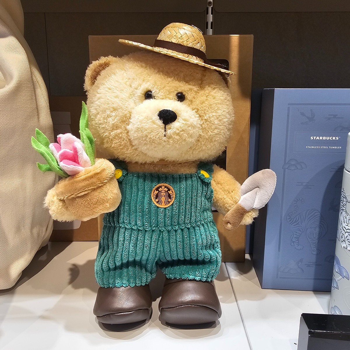STARBUCKS Korea 2025 Flower Market Gardener Bearista Bear Plush