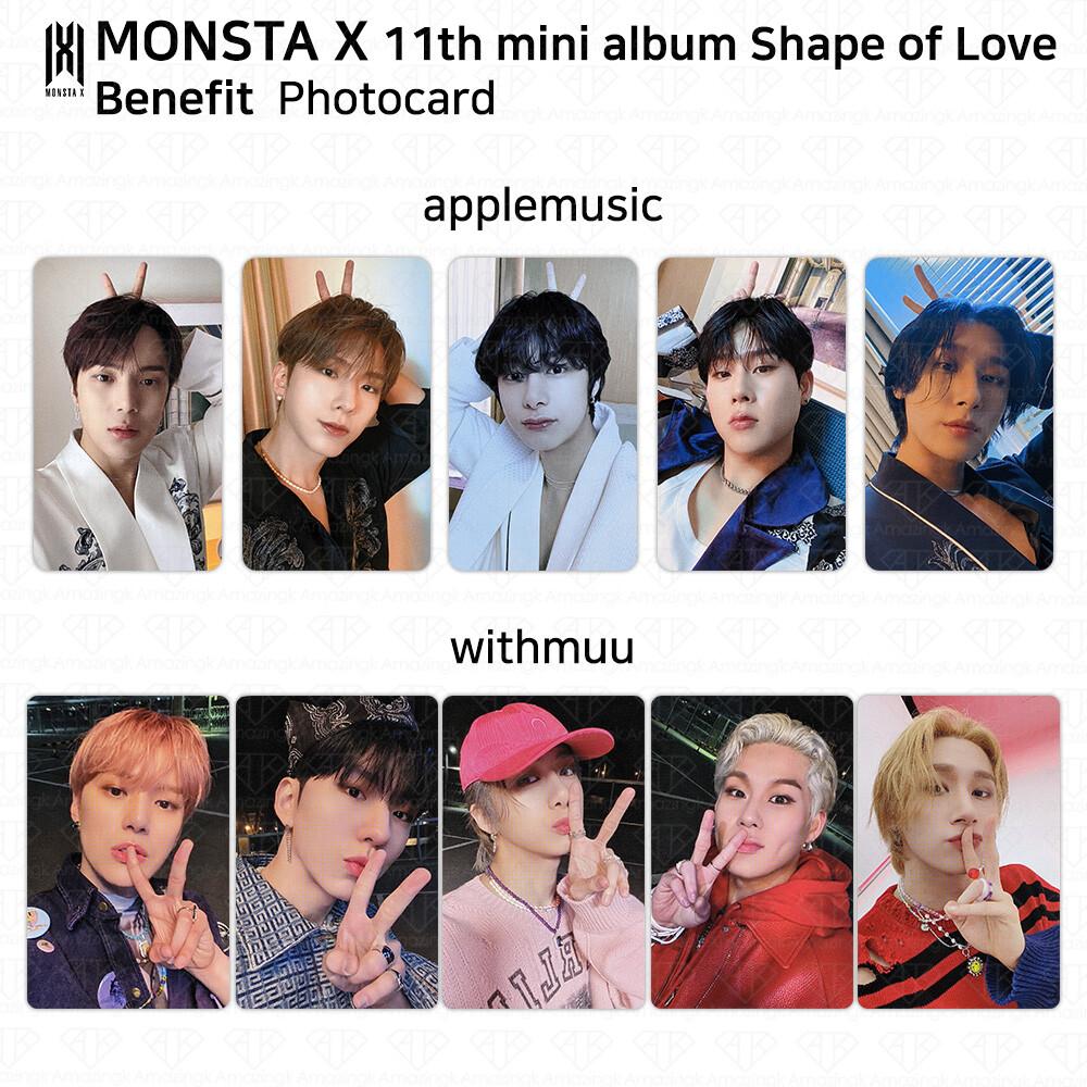 Monsta X 11th Mini Album Shape of Love Photocard Apple Music