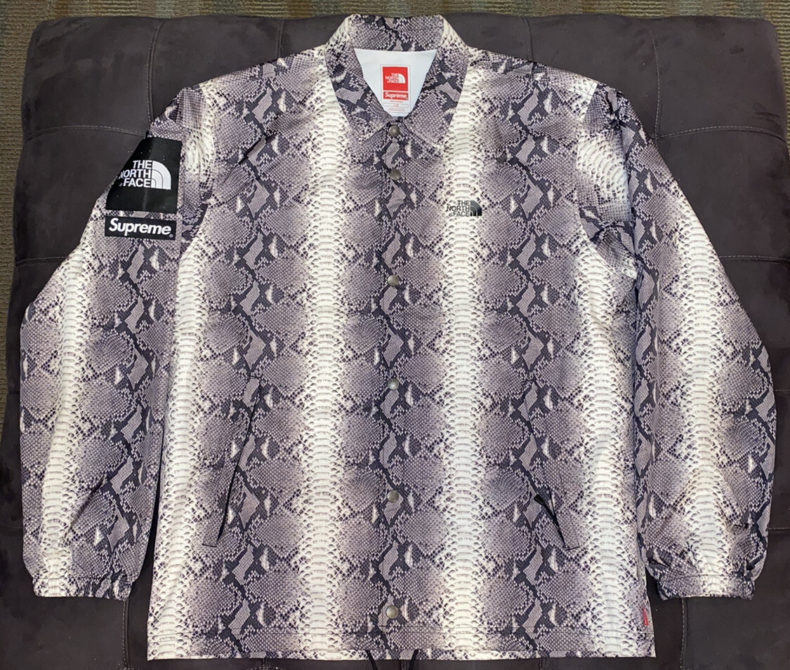 Supreme The North Face Snakeskin Taped Seam Coaches Jacket Black