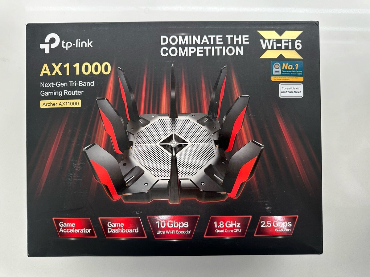 TP-LINK Archer AX11000 Tri-Band Wi-Fi 6 Gaming Router - Black/Red
