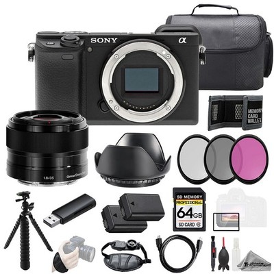 Sony Alpha a6400 + Sony E 35mm f/1.8 OSS Lens +64GB + Ext Bat+ 3