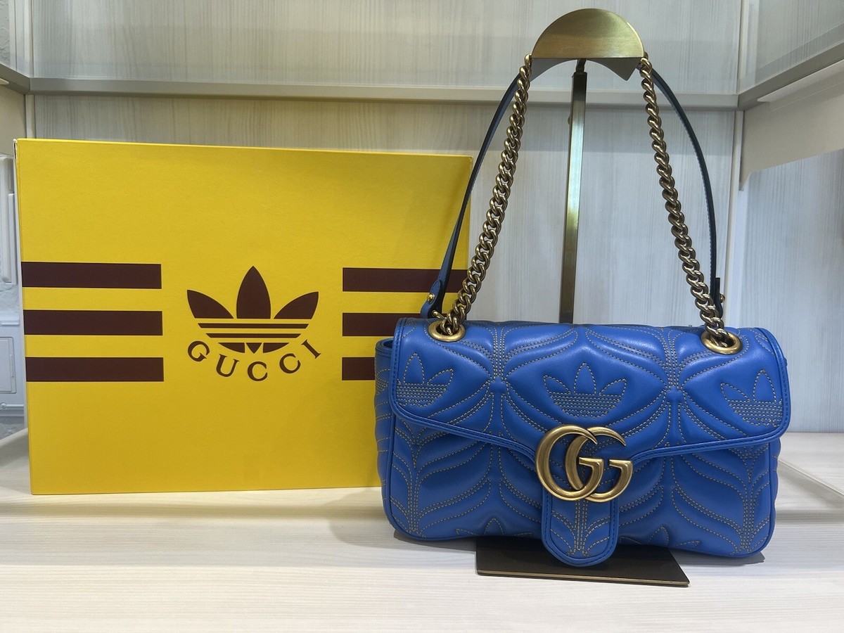 100% Authentic Gucci X Adidas Limited Edition Blue Leather Marmont