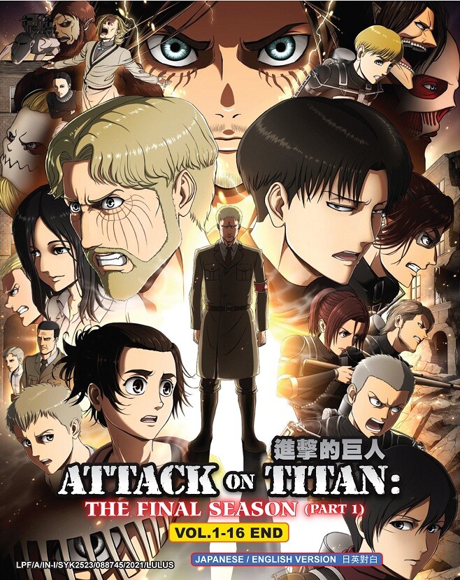 DVD Anime Attack On Titan The Final Season 4 Part 1 (1-16 End