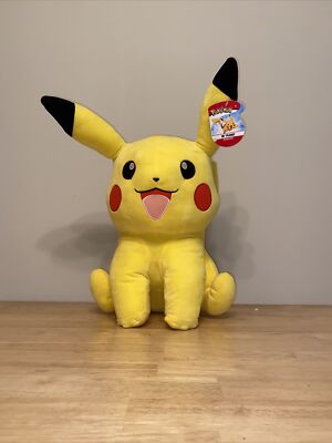 Huge 18” POKÉMON PIKACHU Plush Sitting New With Tags WCT Wicked