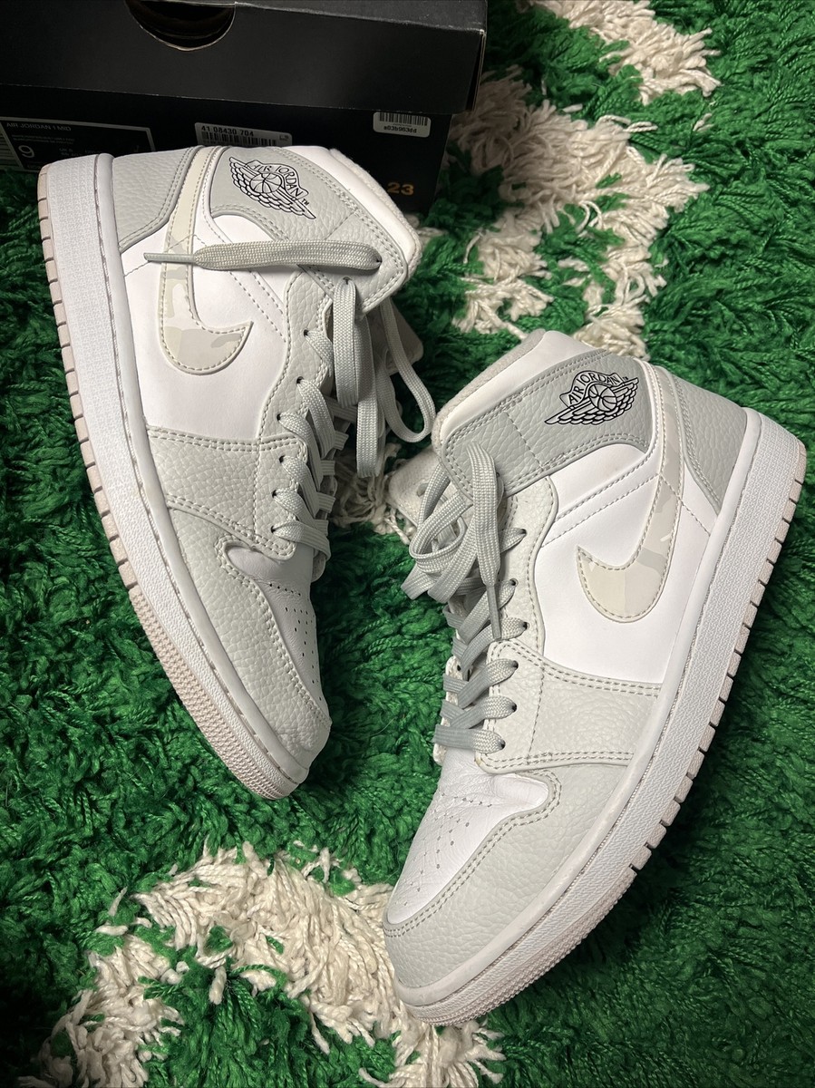 Size 9 - Jordan 1 Mid Swoosh Logo - Gray Camo 2020 | eBay