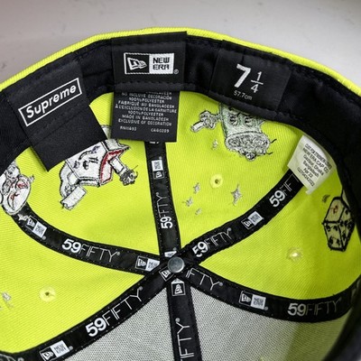 Supreme S Logo Characters New Era Fitted Hat Neon Green Size 7 1/4