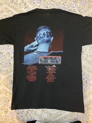 Vintage ACDC The Razors Edge 1990-91 World Tour Shirt Size: L | eBay