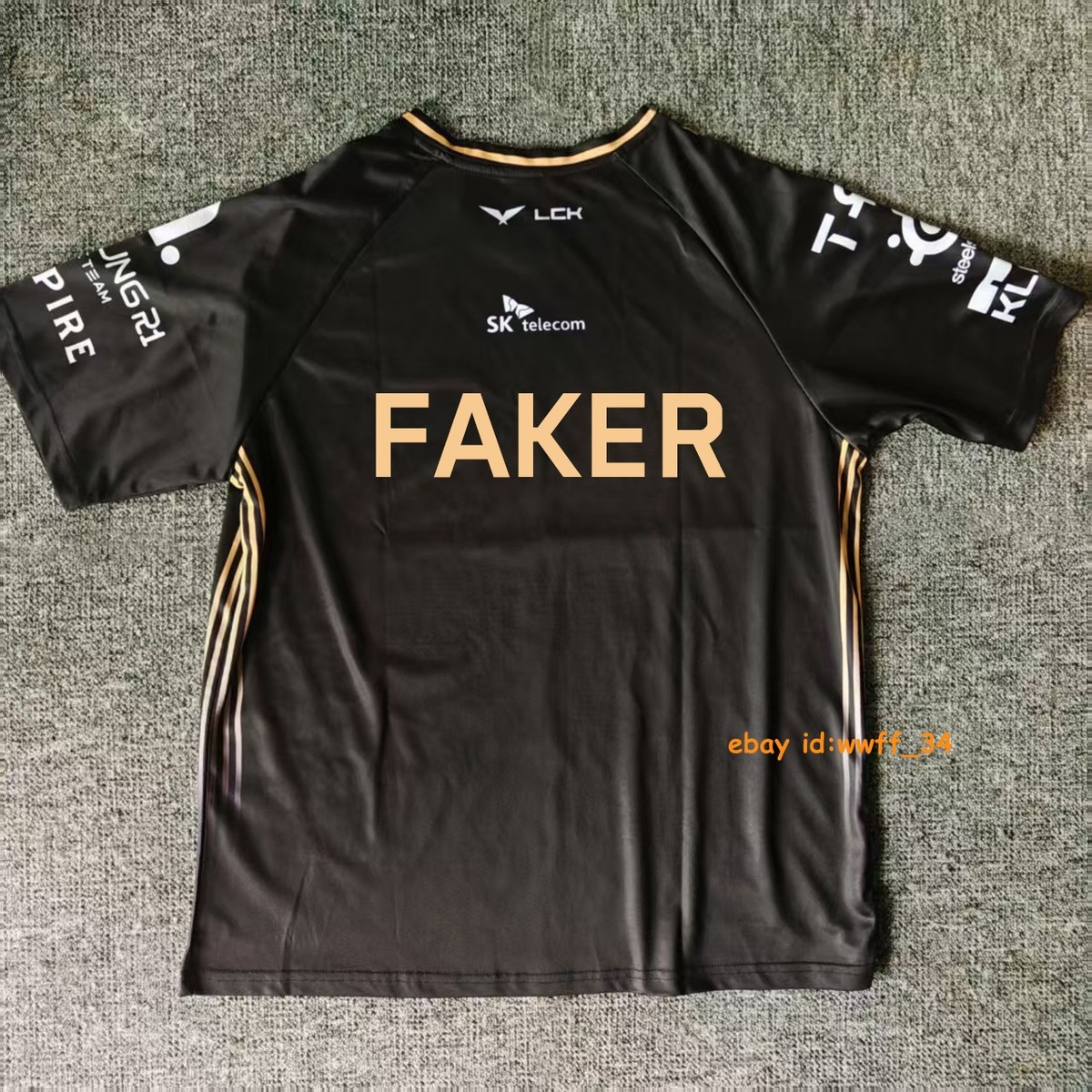 SK telecom FAKER ユニフォームジャージ ブラック- 値下げ不可 2025 T1