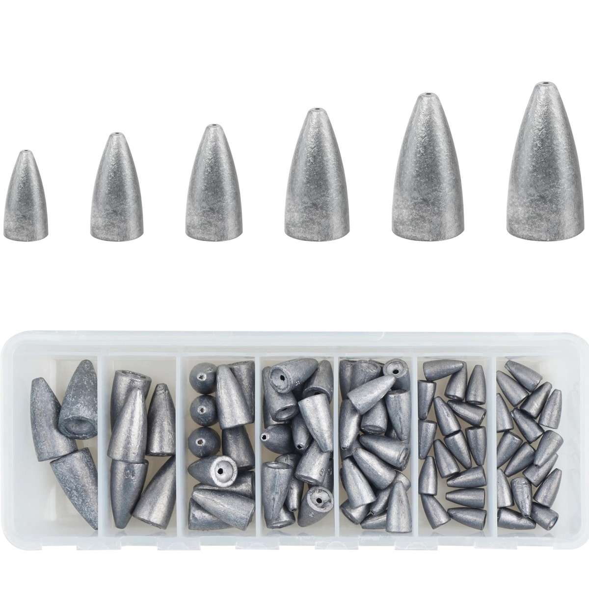 Bullet Fishing Sinkers Slip Fishing Weights 29/83pcs Worm Weights