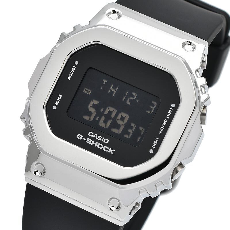 CASIO G-SHOCK GM-S5600-1JF Metal Bezel Silver & Black Watch 38.4mm