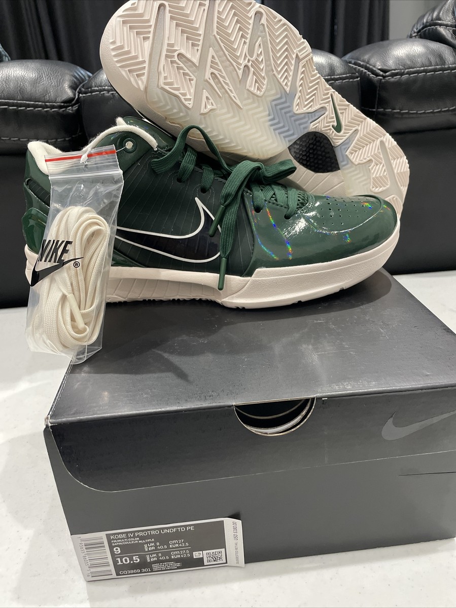 Nike Kobe 4 IV Protro Undefeated UNDFTD Fir Green size 9 Authentic