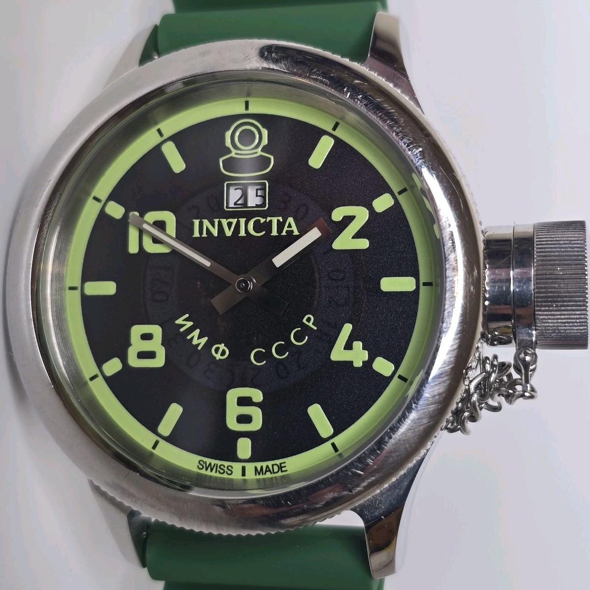 Invicta Men's Russian Diver Watch Black Green 51.5mm 4342 Swiss