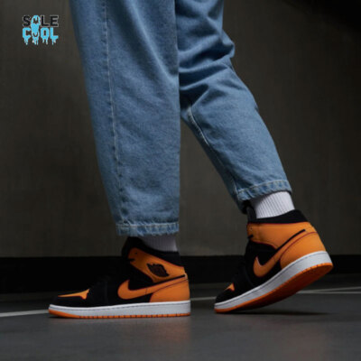 Nike Air Jordan 1 AJ1 Mid SE Black Orange Men Shoes FJ4923-008 | eBay