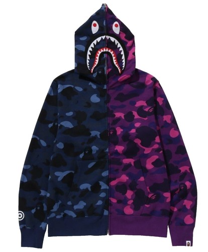 BAPE 2008 Aoyama city camo Shark full zip Hoodie A Bathing Ape