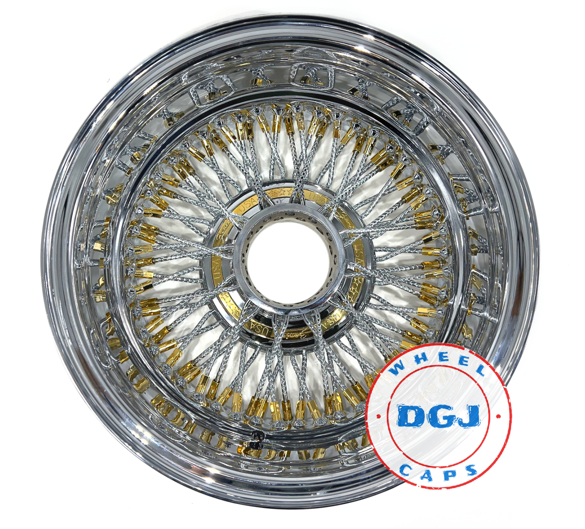 Zenith Style 14x6 Rev 72 Diamond Spokes Gold Nip+Hub Ring Lowrider