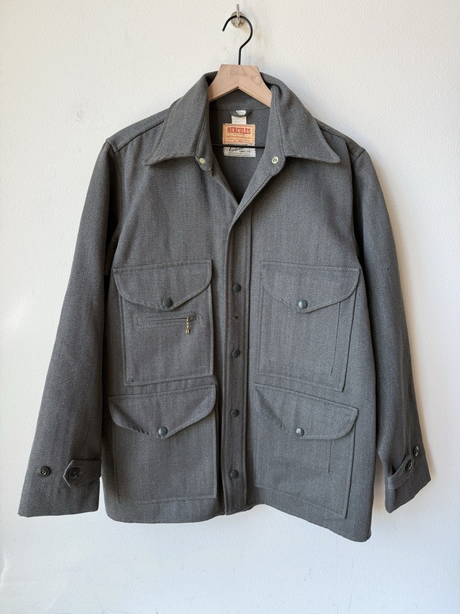 VINTAGE 40s 50s Hercules Whipcord 100% Wool Mackinaw Cruiser