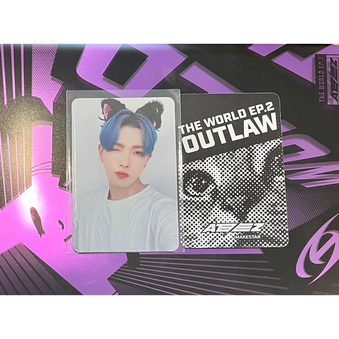 ATEEZ THE WORLD EP2 OUTLAW Hongjoong Photocard Black Cat Ver