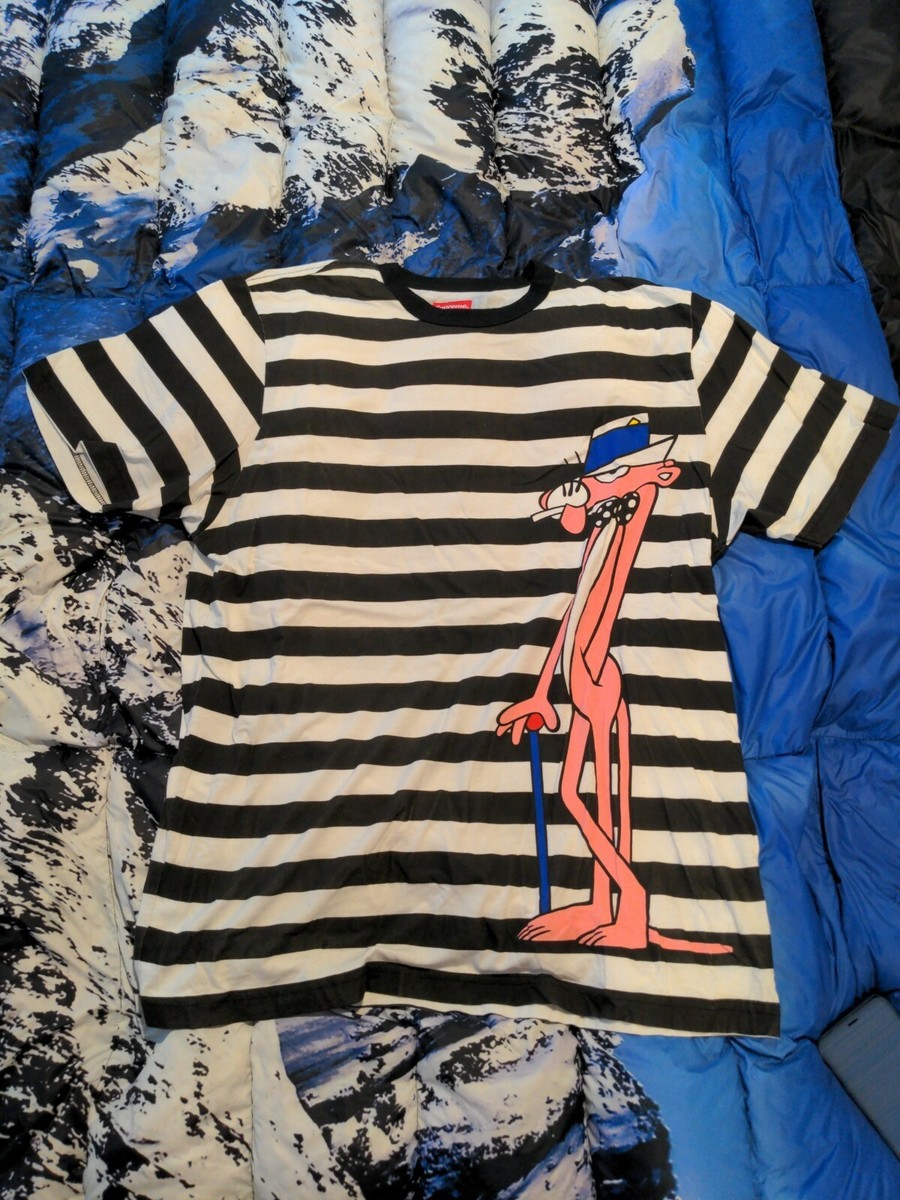 Supreme Pink Panther Black white stripe SS14 size XL rare *amazing