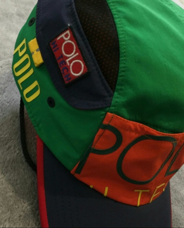 RARE POLO RALPH LAUREN HI TECH Spellout Side Pockets Hat Utility