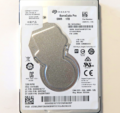 Seagate ST1000LM049 2GH172-170 LXM3 WU (WGS4) 2.5