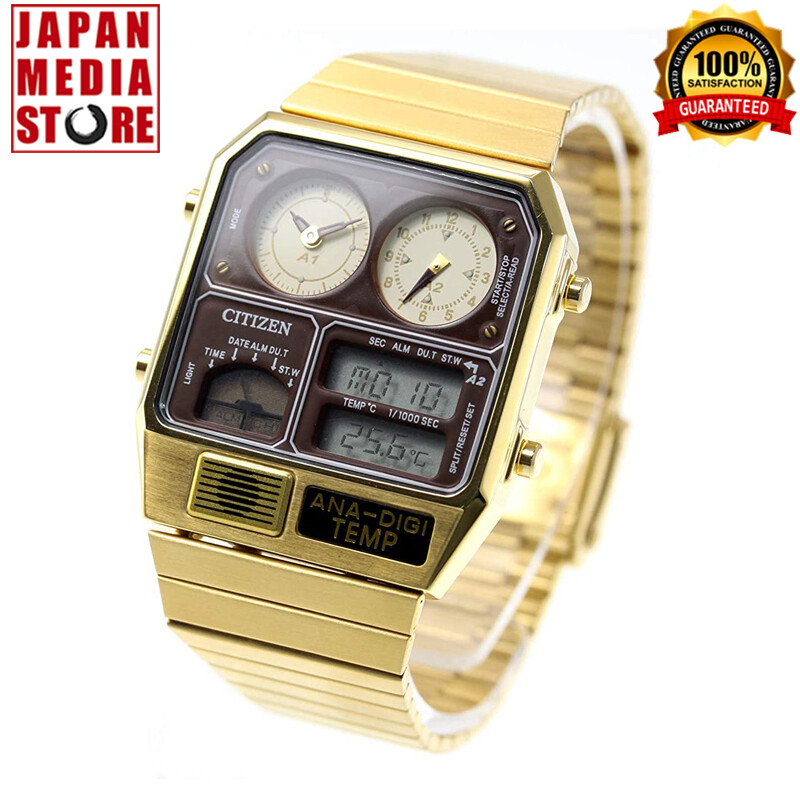 CITIZEN ANA-DIGI TEMP JG2103-72X Gold Analog Digital Vintage Men
