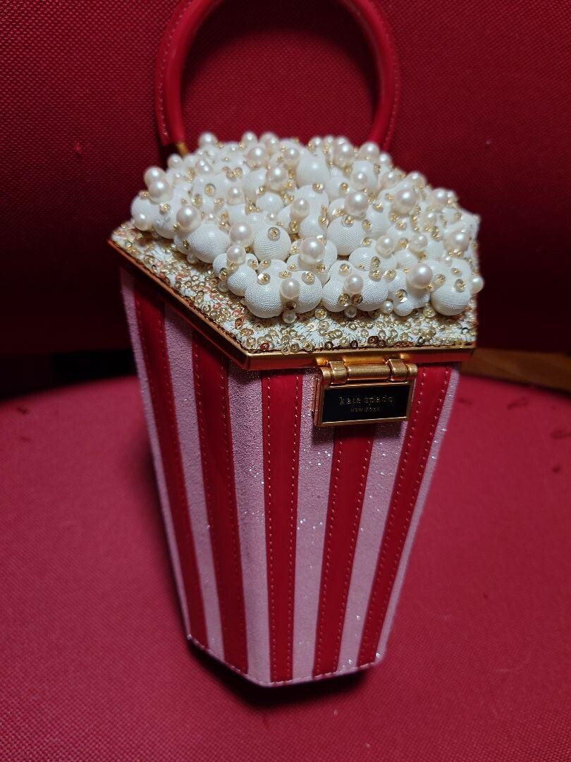 Kate Spade 3D Popcorn Handbag Crossbody Bag Suede Patent Leather