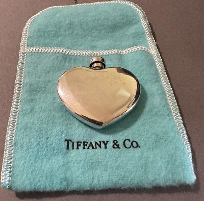 Tiffany & Co. Vintage Sterling Silver Heart Shaped Perfume Bottle