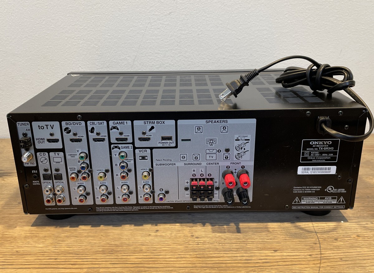 ONKYO Bluetooth TX-SR343, 5.1-Channel A/V Receiver, Surround Sound