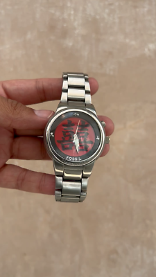 Fossil Big tic watch Happiness rare Jr-8083 red vintage Chinese