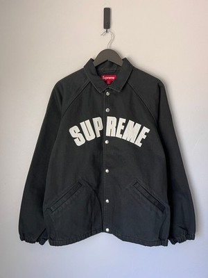 Supreme Arc Logo Coaches Jacket - Size Medium - Black Denim - NEW