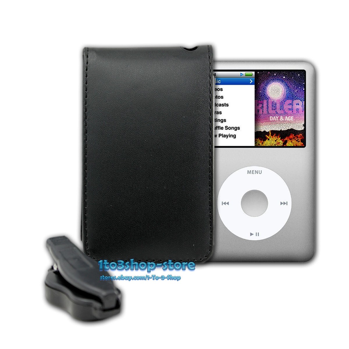 Leather Sleeve Pouch Case w/Belt Clip for iPod Classic 80GB/120GB