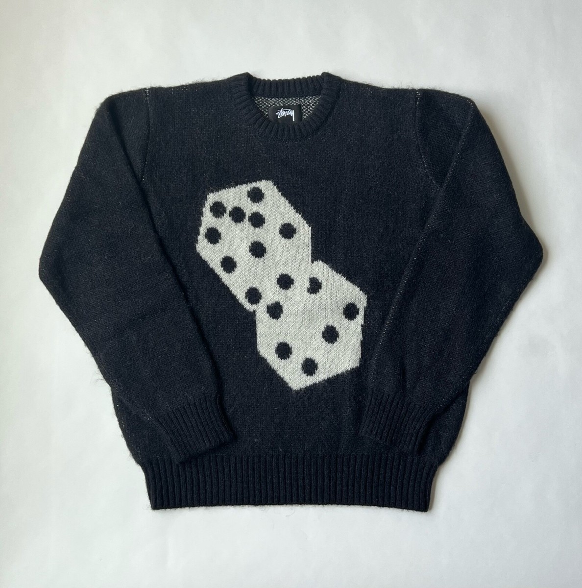 Stussy Mohair Dice Sweater FW21 Black Size Medium | eBay