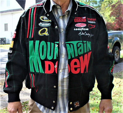 Dale Earnhardt Jr Mountain Dew NASCAR Coat Racing Jacket Men XXL