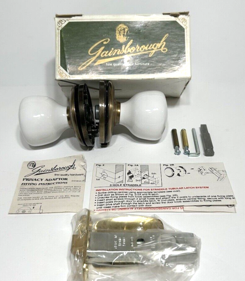 Gainsborough Privacy Door Knob Set 310 CAWAB White & Brushed