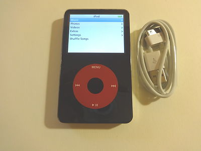 APPLE iPOD CLASSIC 5.5 GEN. BLACK/RED CUStOM THIN 80GBWOLFSON