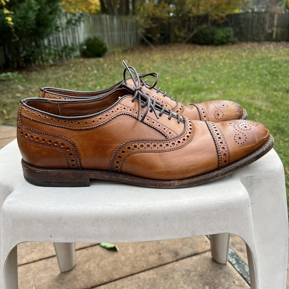 Allen Edmonds Walnut Strand Cap-toe Sz 10D Oxford Dress Shoe Brown