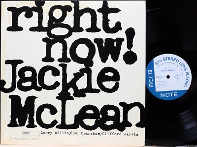 JACKIE LP/JACKIE McLEAN RIGHT NOW 輸入盤(NEW YORK USA) VAN GELDER