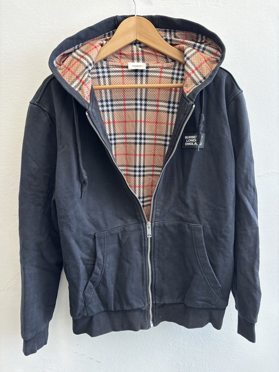 Authentic BURBERRY Reversible Nova Check London Zip Up Box Hoodie