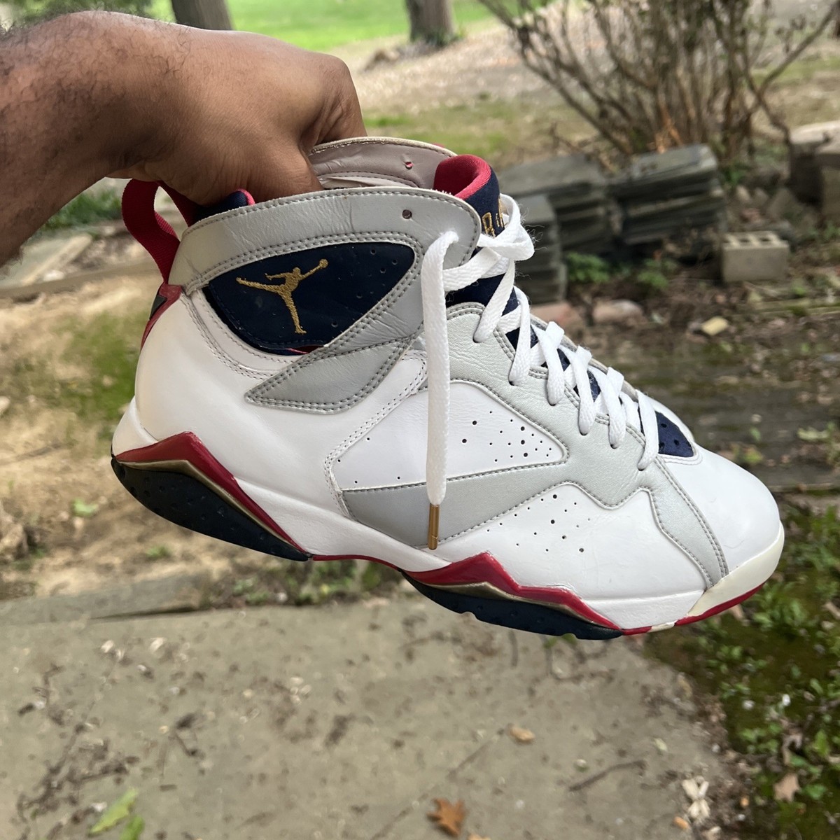Nike Air Jordan 7 VII Retro Olympic 2012 White Gold Obsidian