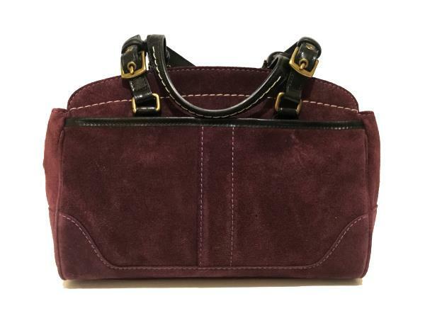 NEW Coach Soho Burgundy Suede Leather Medium Gallery Tote Bag