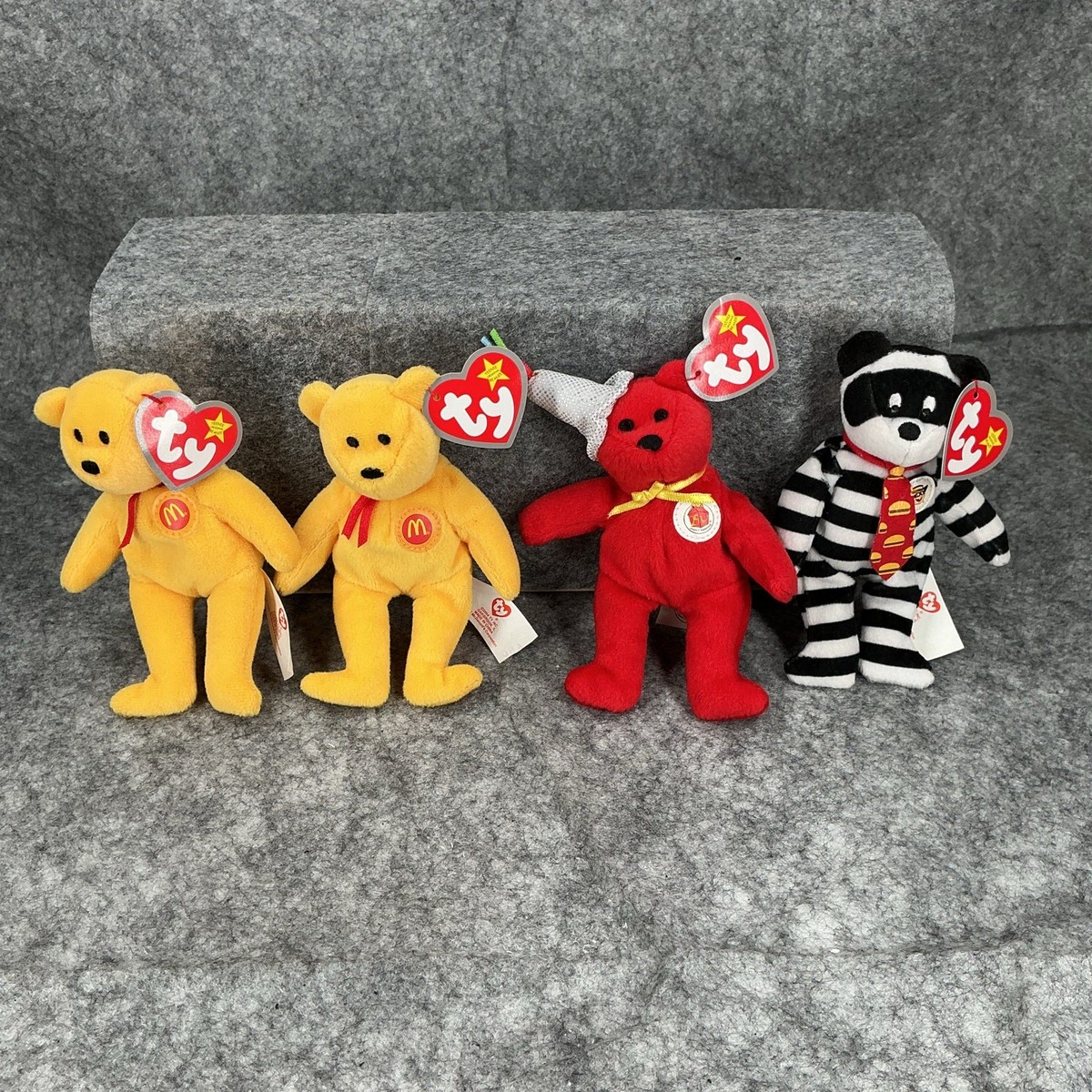 Lot of 4 TY 2004 McDonald's Happy Meal Teenie Beanie Babies Bear